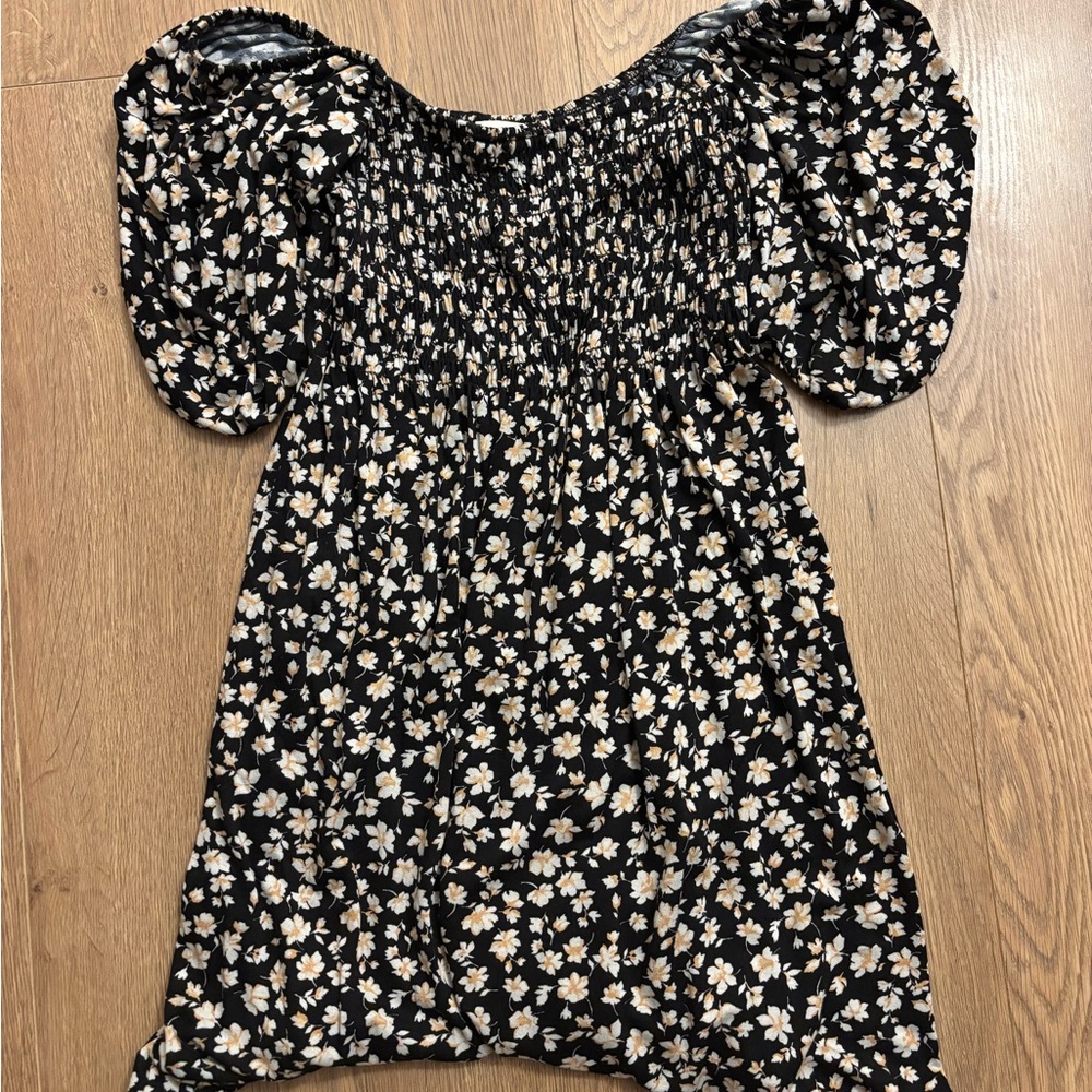 By Together Black and Cream Floral Dress